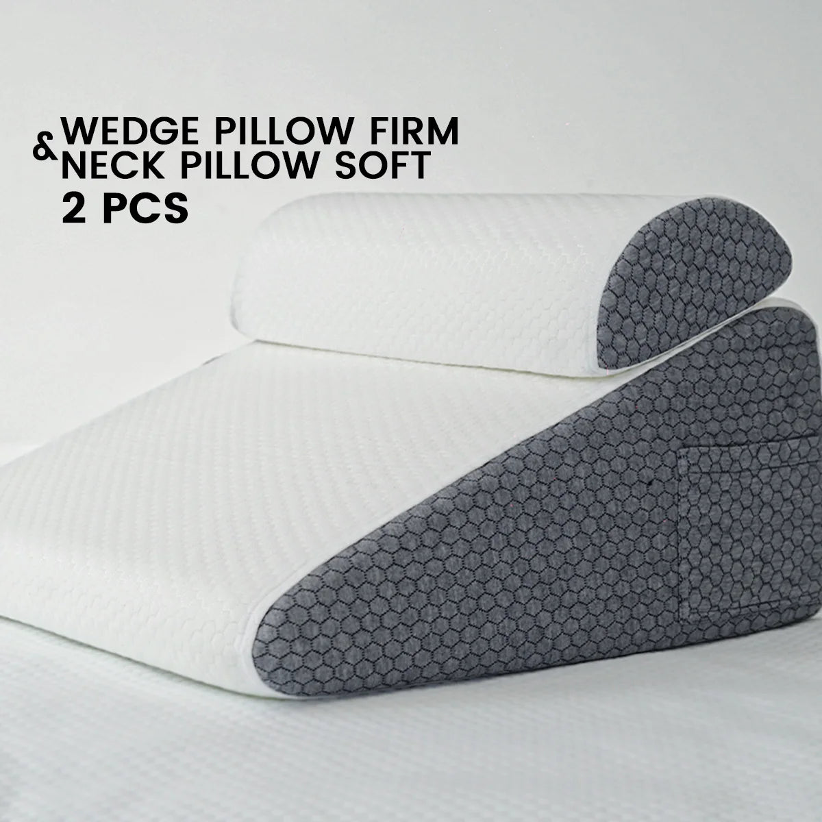 PosturePro™ 2-Piece Memory Foam Wedge Pillow Set