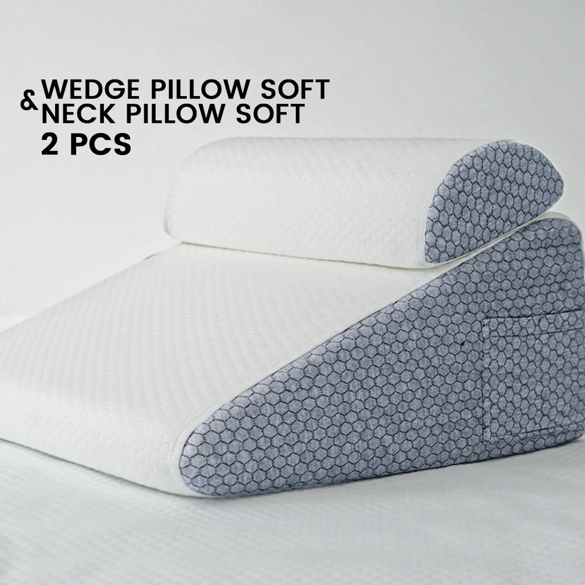 PosturePro™ 2-Piece Memory Foam Wedge Pillow Set